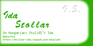 ida stollar business card